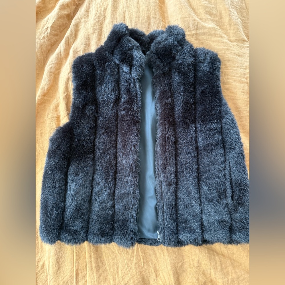 Reversible faux fur vest